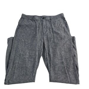 Banana Republic Men's Mason Athletic Tapered Pant Gray‎ Linen Cotton Blend 36x33